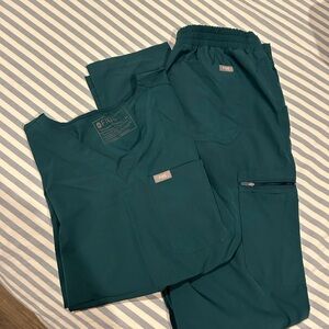 Figs Scrub Set Green/Blue